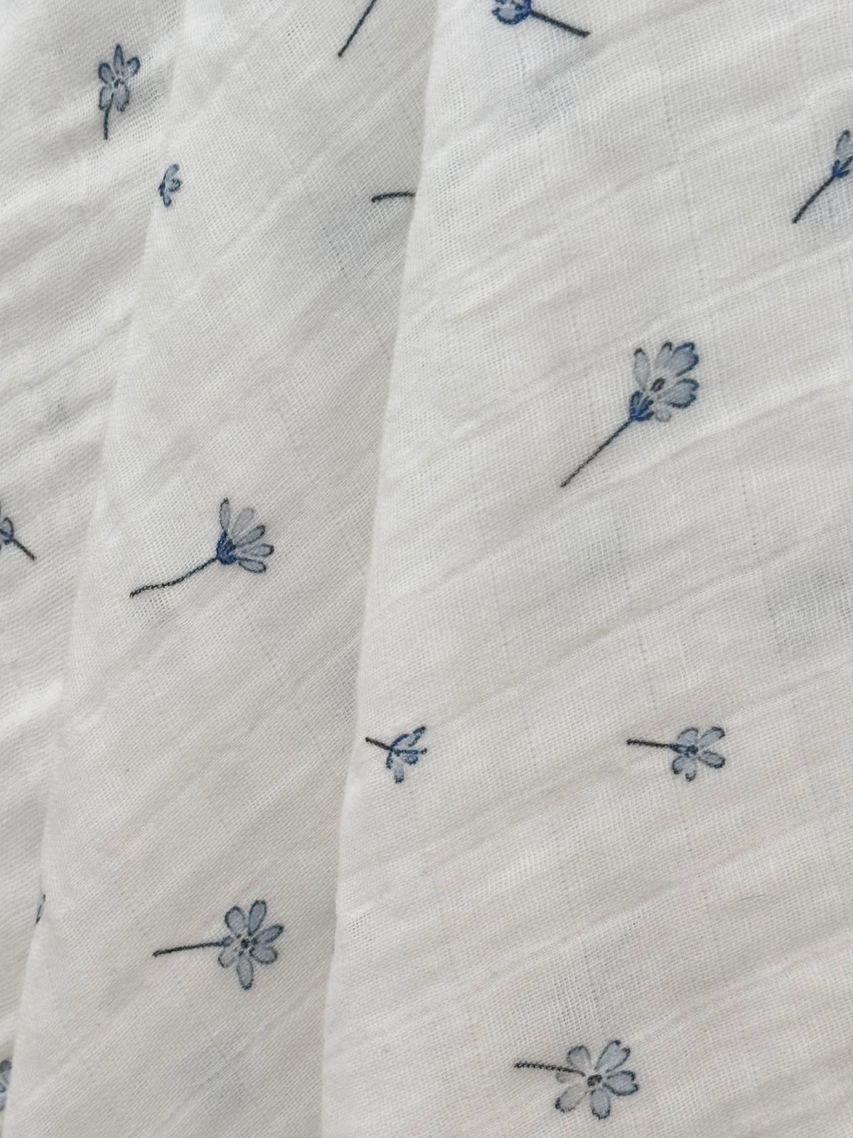 Organic Cotton Muslin Wrap - Blue Bloom