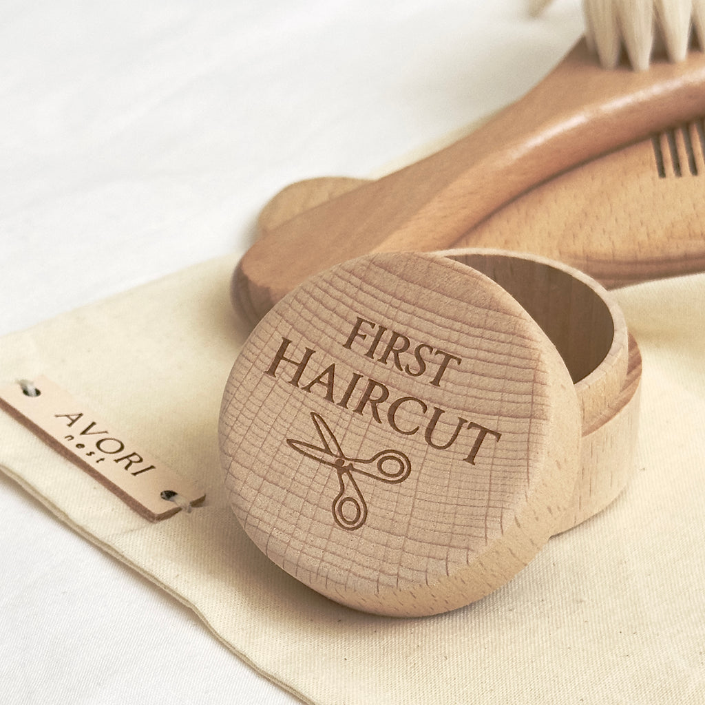 Wooden Baby Hair Brush Set