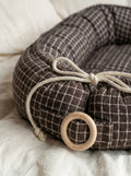 Baby Lounger European Linen - Espresso Gingham