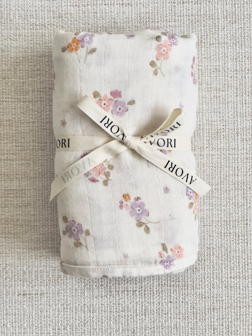 Organic Cotton Muslin Wrap Meadow Bloom
